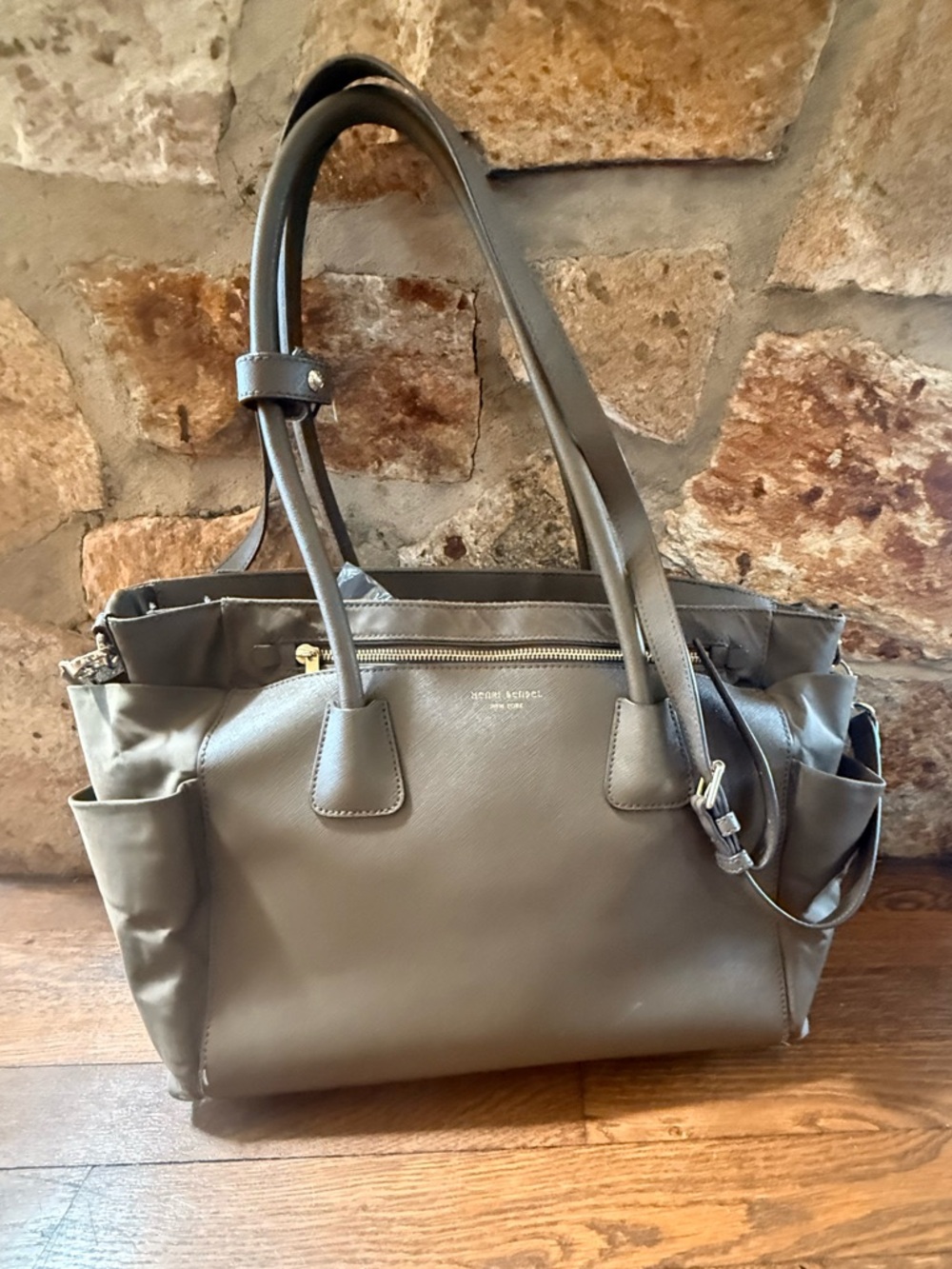 Henri Bendel Olive Green Shoulder Tote Crossbody and or diaper bag - Picture 3 of 12